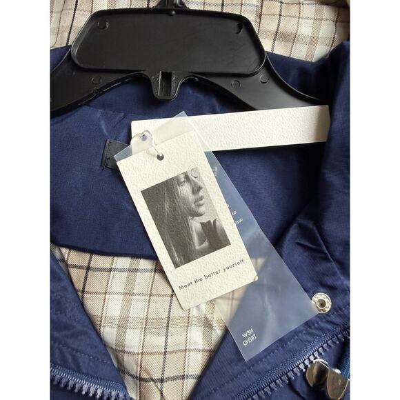 LOMON Women's Waterproof Hooded Raincoat - Navy Blue XL - Picture 6 of 8